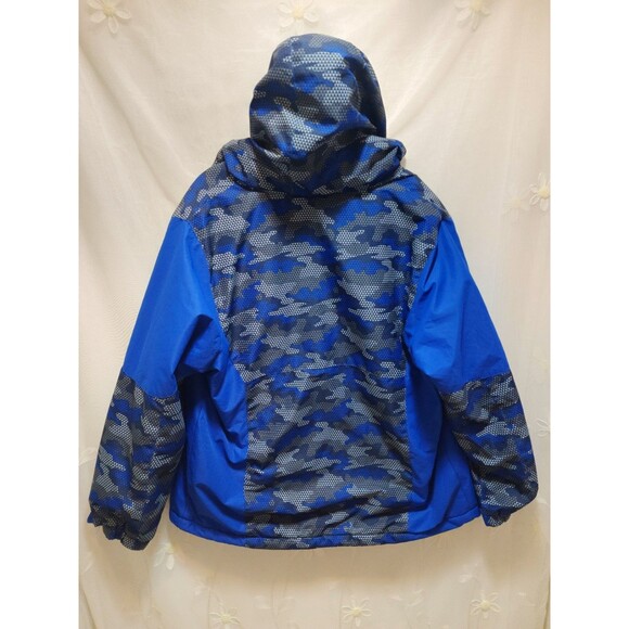 Swiss Tech Boys XXL (18) Blue Jacket Plush Hood Zip Camo Warm Water Resistant - Picture 7 of 16